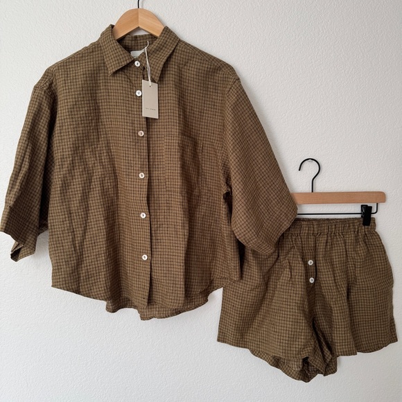 Deiji Studios Tops - Deiji Studios 03 Set in Pine Check New with Tags